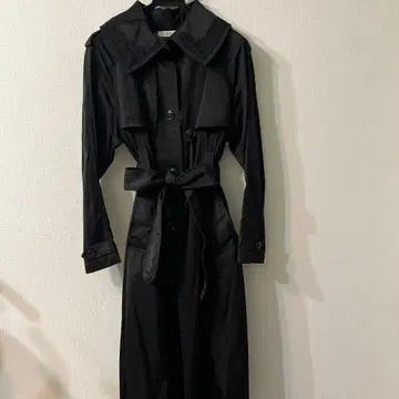 블랙 롱 트렌치코트