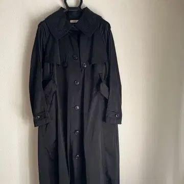 블랙 롱 트렌치코트