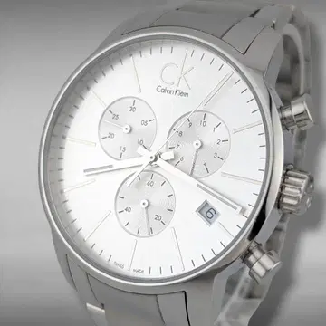 [새상품 배터리 작동] 캘빈클라인 시티 크로노 스위스산 크로노그래프