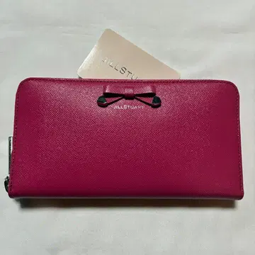 질스튜어트 소가죽 라운드 지퍼 장지갑 (마젠타 핑크)