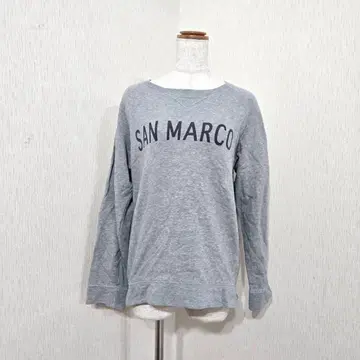 ikka 로고 자수 맨투맨 리브 트레이닝복 그레이 (M) 긴팔 루즈핏