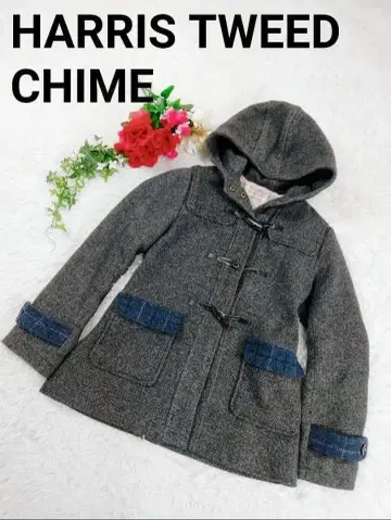 레어 ] HARRIS TWEED CHIME 더플 코트 L 그레이