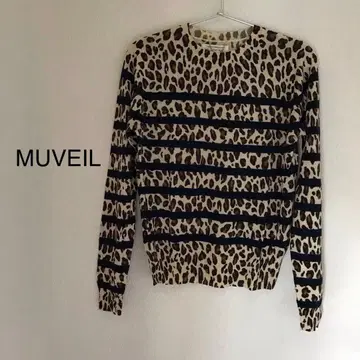 MUVEIL 뮤베일 레오파드 보더 니트 레오파드 무늬