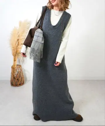 택 포함 새상품 gossara 멜란지 니트 탱크 원피스