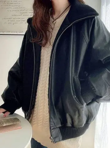 자바 Java 리브 터틀 페이크 가죽 자켓