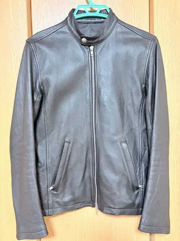 쉽스 제트 블루 천연 가죽 싱글 라이더 자켓