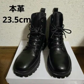 미사용 천연 가죽 숏부츠 23.5cm