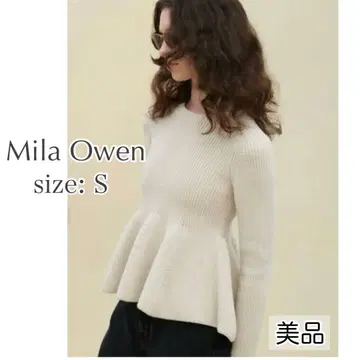 새상품급 Mila Owen A라인 실루엣 구축 플레어 니트 풀오버