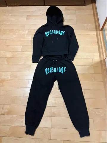 god savage 블랙 맨투맨 셋업