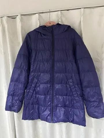 UNIQLO 후드 부착 퍼플 다운 자켓 M