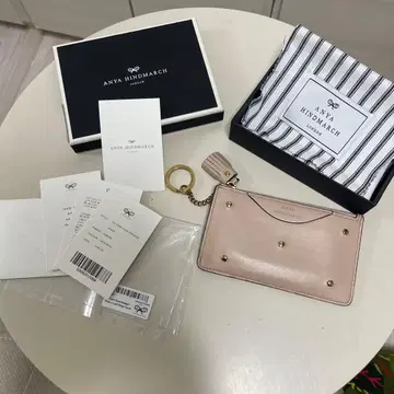 안야 힌드마치 지퍼 달린 가죽 코인 케이스 카드 케이스