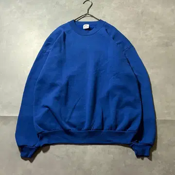 80s 90s USA Jerzees 무지 크루넥 맨투맨 XL 파랑