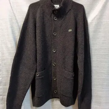 LACOSTE 다크 브라운 니트 가디건