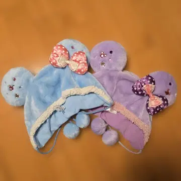 디즈니 팬캡 미니 스카이블루 보라색 2개 세트