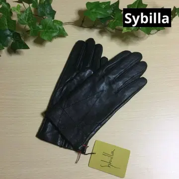 세일 미사용 택 포함 [시빌라 sybilla] 양가죽 5손가락 장갑 블랙