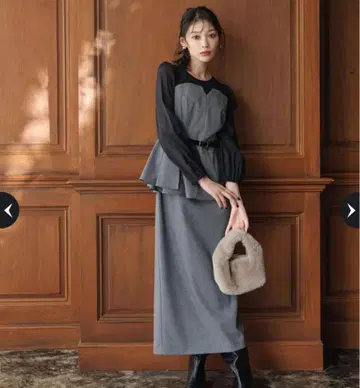 Mystrada 페플럼 콤비 원피스