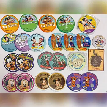 해외 디즈니 캔뱃지 미키 애너하임 월드 홍콩 상하이 더피