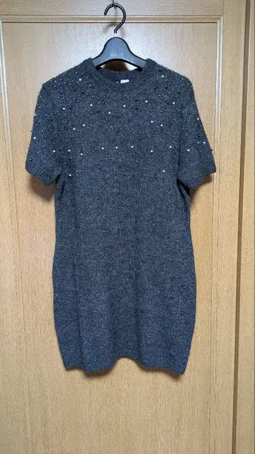 H&M 그레이 반팔 니트