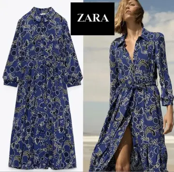 ZARA 롱 원피스 꽃무늬 셔츠 원피스 완판템