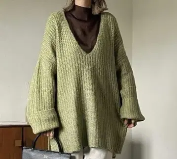 CFT. V넥 오버 니트 V넥 오버 사이즈 니트