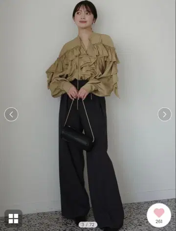 [ anuans ] 미드 웨이트 투 턱 와이드 팬츠