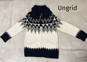 새상품급 Ungrid 언그리드 카우친 아가일 무늬 니트 가디건