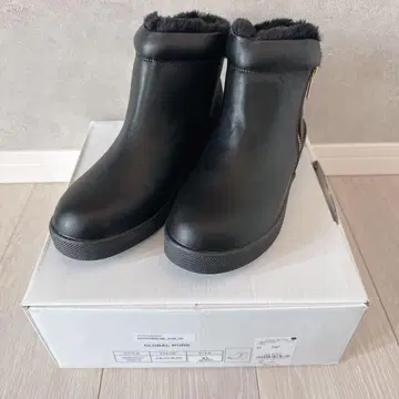 글로벌 워크 발수 보온 깔창 부츠 블랙 PU*블랙 퍼 XL