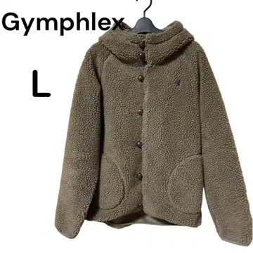 새상품급 Gymphlex 후드 부착 보아 자켓 L 사이즈 카키