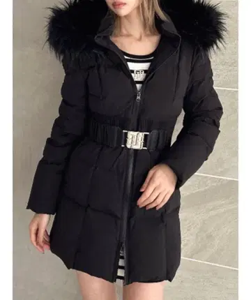 GYDA 롱 다운 자켓 벨트 포함