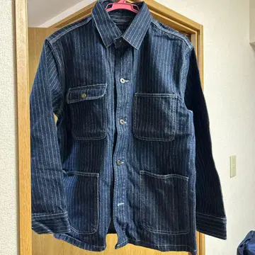 네이비 스트라이프 자켓 38