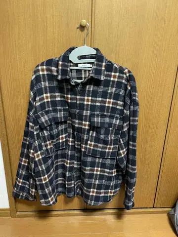 SUREVE 체크 무늬 셔츠 L 네이비 계열