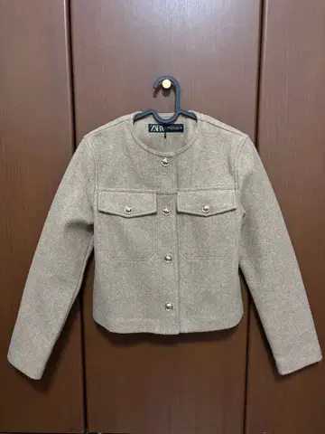 ZARA 노카라 자켓 베이지
