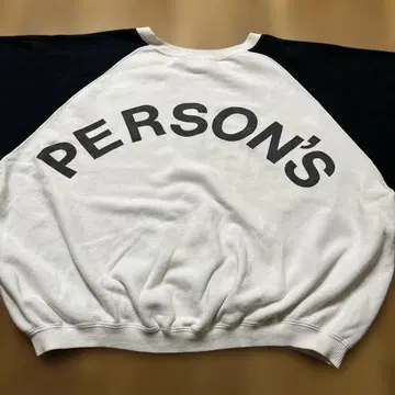 PERSON'S 로고 맨투맨 화이트 블랙 빈티지