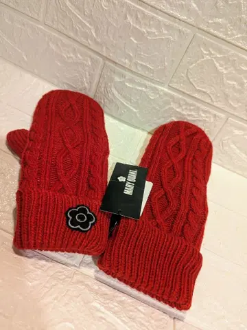 MARY QUANT 빨간색 미튼 2way 택 포함 미사용 마리콴트 장갑