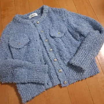 새상품급 아르페쥬 스토리 플래그 얀 가디건