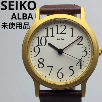 미사용 SEIKO ALBA 쿼츠 배터리 교환 완료 정품 가죽 벨트