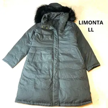 새상품급 LIMONTA 다운 코트 롱 그레이 빅 사이즈 LL