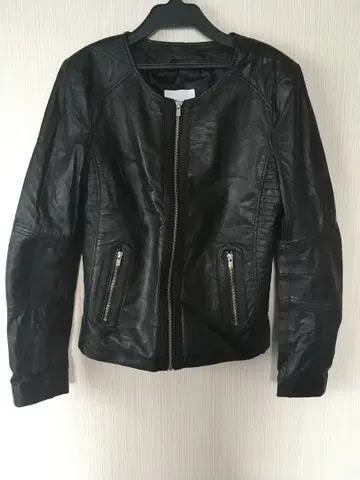 MANGO 시어링 레더 라이더 자켓