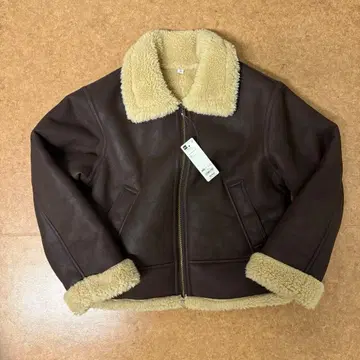 [새상품] GU 무스탕 터치 플라이트 자켓 아우터 브라운 XXL