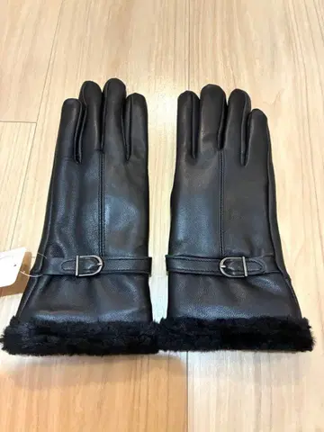여성용 블랙 가죽 (양가죽) 장갑 버클 포함 [미사용 새상품]