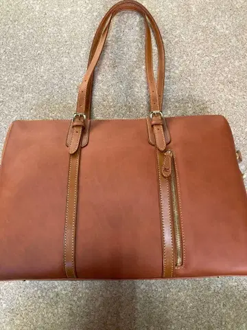 가죽 토트백 브라운