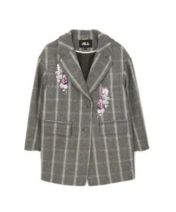 질바이 질스튜어트 앵클 체크 플로럴 자켓