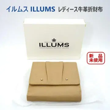 ILLUMS 소가죽 접이식 지갑 베이지 미사용