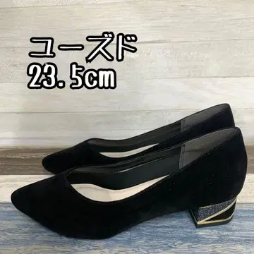 유즈드 23.5cm 블랙 계열 라메 힐 펌프스 c275