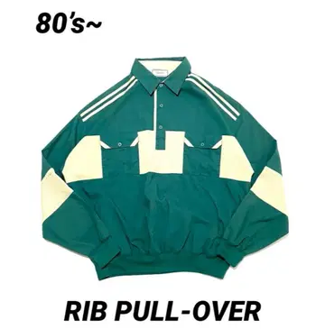 [ 새상품급 ] 80's 빈티지 리브 풀오버 피케 셔츠 그린 XL