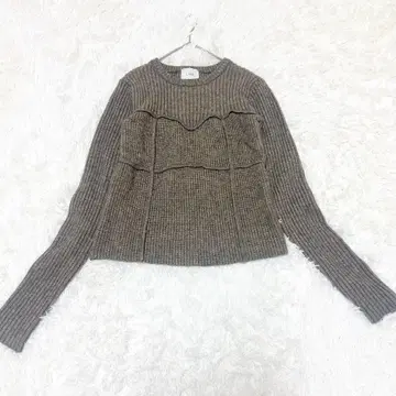 LIAN 리안 뷔스티에 디자인 리브 니트탑 모카 긴팔 겨울 프리