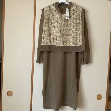 미사용 이카 ikka 니트 베스트 원피스 앙상블 L 반값 이하