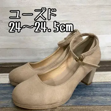 유즈드 24.0~24.5cm 베이지 계열 스트랩 펌프스 c273