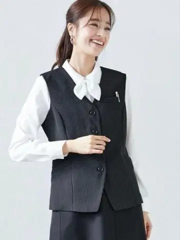 니센 사무복 베스트 블랙 x 오프 스트라이프