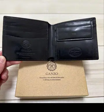 GANZO 쉘 코도반 접이식 지갑 블랙